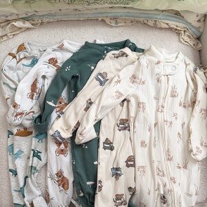 Carter's Green and Cream Baby Onesies Set